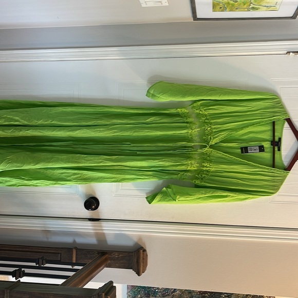 NWT forever 21 Lime Green Linen and Lace Kimono - Picture 2 of 6